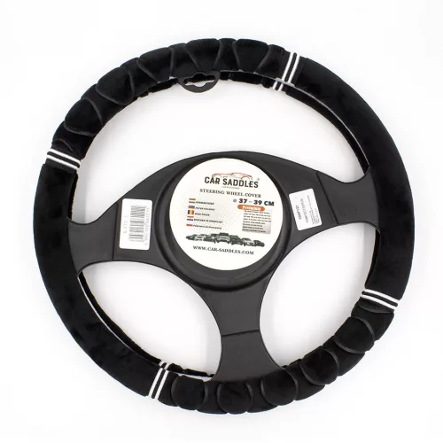 Car Saddles plüss kormányvédő - 37-39cm - fekete