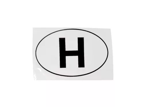 H betű kisméretű matrica - 110x75 mm