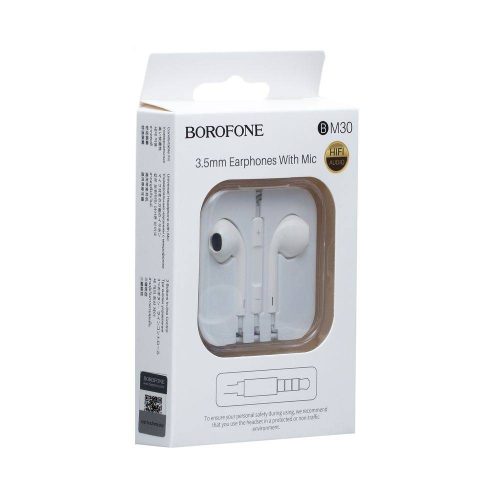 Borofone BM30 Original sztereo vezetékes fülhallgató - fehér