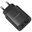 Borofone BN2 hálózati töltő adapter - 2xUSB 2.1A, - fekete