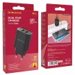Borofone BN2 hálózati töltő adapter - 2xUSB 2.1A, - fekete