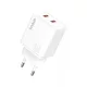 YooUp NC63-F dupla hálózati töltő - Type-C - PD 40W - fehér