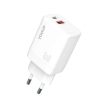 YooUp NC48-D dupla hálózati töltő - USB-TYPE-C - PD45W - fehér