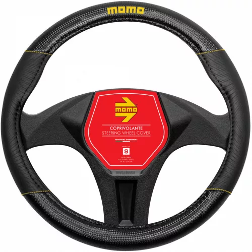 MOMO Carbon kormányvédő - M, 38-39cm - fekete/sárga