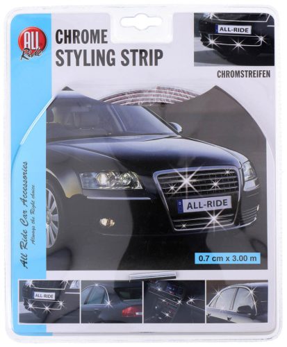 3m hosszú 7mm széles króm díszcsík