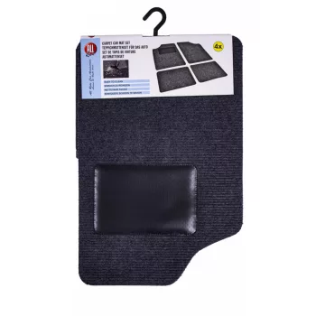   Univerzális textil autszőnyeg szett - szürke szín - 4db-os