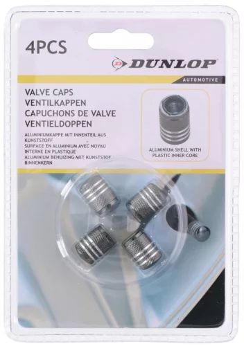 Dunlop alu szelepsapka műanyag maggal - szürke - 4db