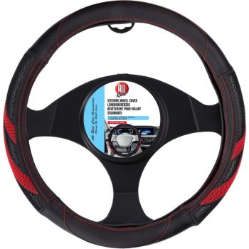 All Ride műbőr kormányvédő - fekete/piros - 37-39cm