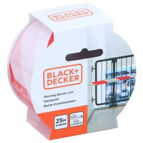 Black&Decker biztonsági jelölőszalag - 48mmx25m - piros/fehér