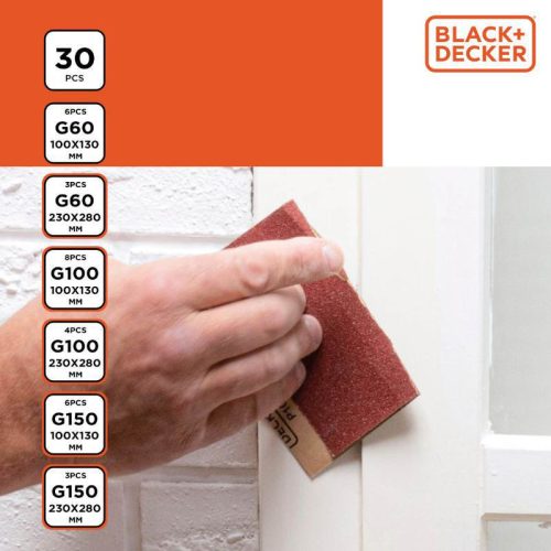Black&Decker csiszolópapír szett - 30db-os, 6 méret