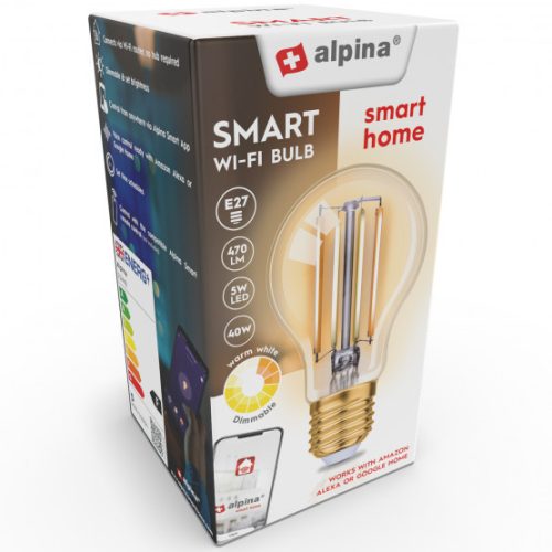 Alpina Wifis E27 LED izzó - meleg fehér, dimmelhető