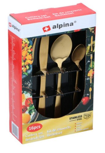 Alpina 16db-os evőeszköz készlet - arany
