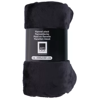 Flanel takaró - sötétszürke - 200x150 cm