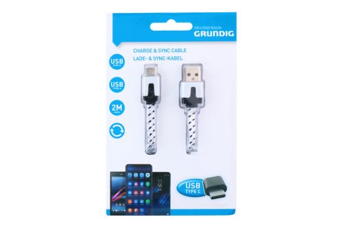 Grundig USB-C mobil kábel - fehér - 200cm