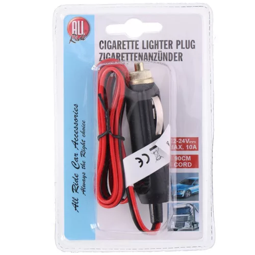 Szivargyújtós steck dugó vezetékkel -12/24V