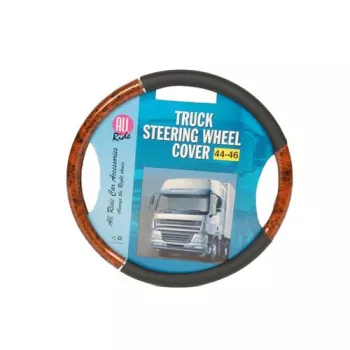 Műbőr kormányvédő - fekete/fa - 44-46cm