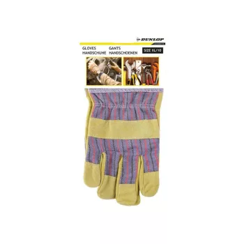   Dunlop textíl-bőr munkakesztyű - 10es méret, XL - párban