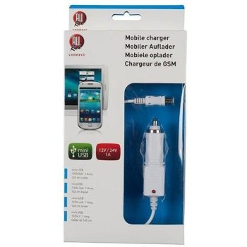 Szivargyujtós töltő - miniUSB - 140cm - 12/24V