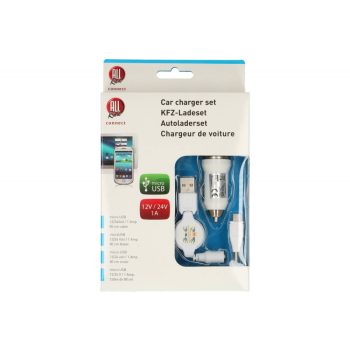   All Ride Connect szivargyújtós töltő - Micro USB - 12/24V 1A - 80cm