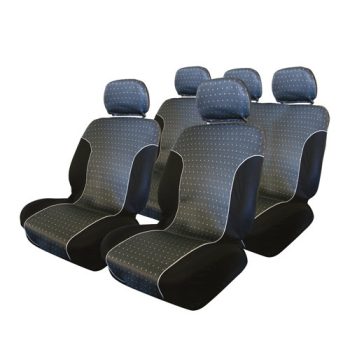   CARPOINT Stardust - 9 részes üléshuzat szett, univerzális, fekete-szürke