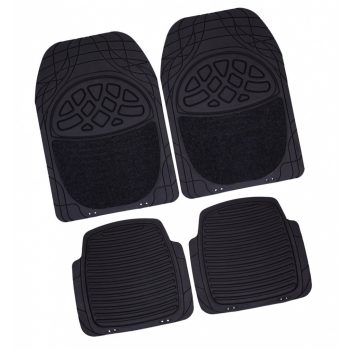   Carpoint - 4 részes autószőnyeg szett, gumi, vágható, fekete színű