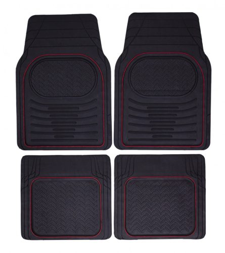 Carpoint Contour - 4 részes autószőnyeg szett, gumi, fekete színben