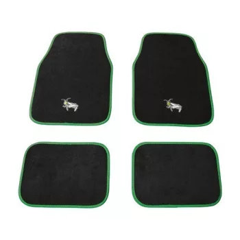   4 részes, autós szőnyegszett, műanyagszövet, fekete, szöcske mintával