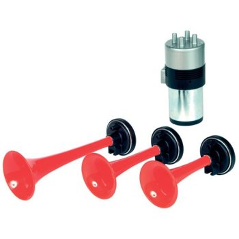 Carpoint - 3 tónusú kürt, mély, 12V-os - piros