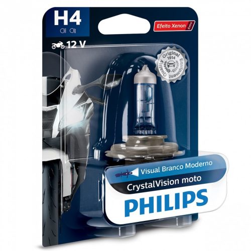 Philips CrystalVision motoros izzó - H4 - 12V - 60/55W