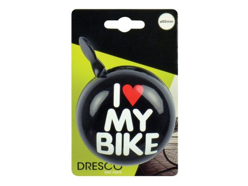 Dresco I Love My Bike kerékpár csengő - fekete