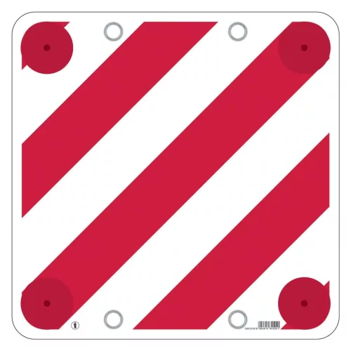 Műanyag piros-fehér fényvisszaverő tábla - 50x50cm