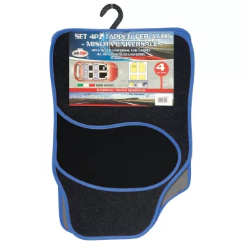   OTOTop New Queen textil autószőnyeg szett - kék/fekete - 4db-os