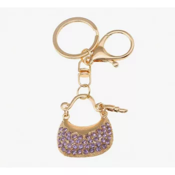 Kulcstartó - Női táska, lila