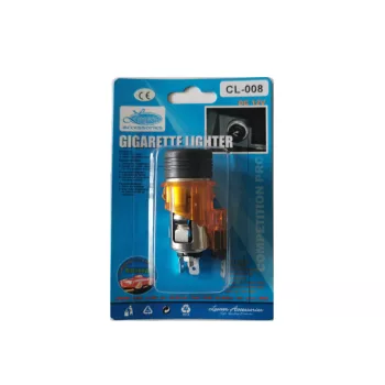 Szivargyújtó - komplett, világítós - sárga