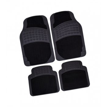   4 részes autószőnyeg szett, gumi és textil, 70x45cm - 45x40cm, antracit színű