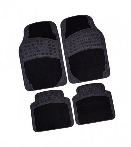 4 részes autószőnyeg szett, gumi és textil, 70x45cm - 45x40cm, antracit színű