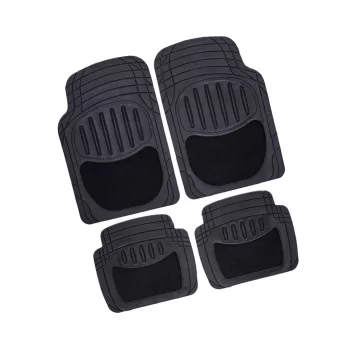   4 részes autószőnyeg szett, gumi és textil, 72x45cm - 45x40cm, antracit színű