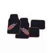 4 részes autószőnyeg szett, szövet, fekete, láng mintákkal