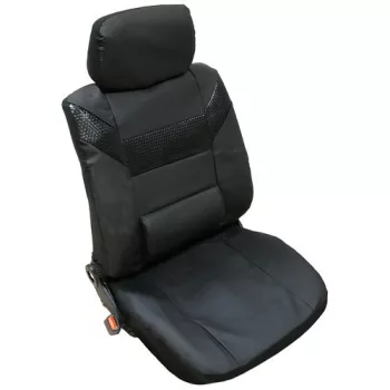   Univerzális 8 részes üléshuzat szett, deréktámasszal - fekete színben