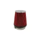 MaxSpeed sport levegőszűrő - króm/piros - 12,2cm