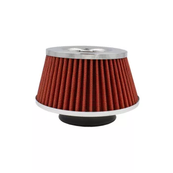 MaxSpeed sport levegőszűrő - króm/piros - 10,2cm