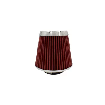 MaxSpeed sport levegőszűrő - króm/piros - 16,5cm