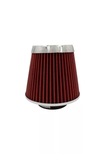 MaxSpeed sport levegőszűrő - króm/piros - 16,5cm