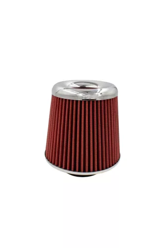 MaxSpeed sport levegőszűrő - króm/piros - 17cm