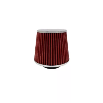 MaxSpeed sport levegőszűrő - króm/piros - 15,5cm