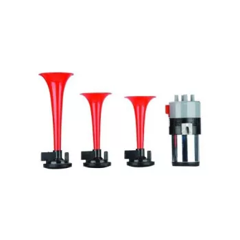 12V-os 3 tónusú piros kürt 