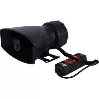   12 V-os 100 W-os elektronikus sziréna mikrofonnal - HJS-78005