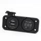 MaxSpeed dupla. szerelhető USB aljzat voltmérővel - 9-30V