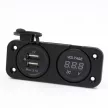 MaxSpeed dupla. szerelhető USB aljzat voltmérővel - 9-30V