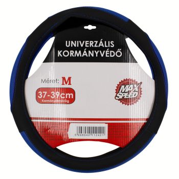   MaxSpeed perforált műbőr kormányvédő - fekete/kék - 37-39cm